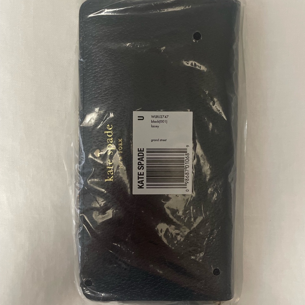 NWT Kate Spade Black Grand Street Lacey Leather Wallet - Picture 5 of 5